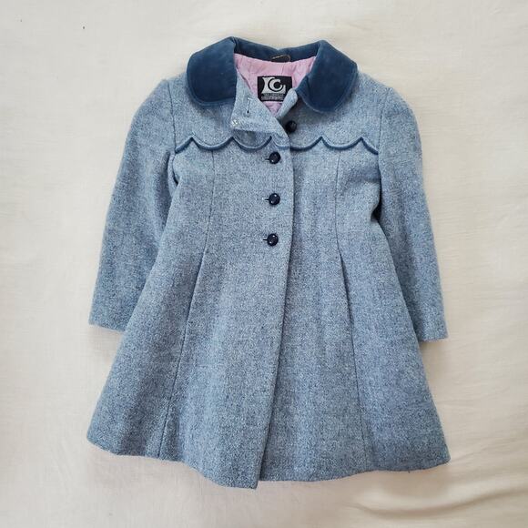 Vintage Pale Blue Scallop Peacoat 4t - Picture 1 of 6